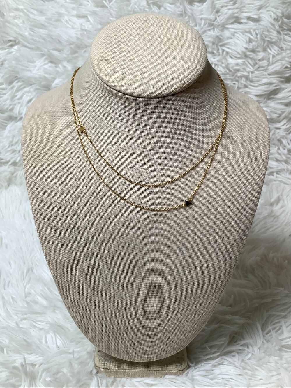 Jennifer Zeuner Jewelry Gold-Tone Layered Star Station Chain Necklace C32-14